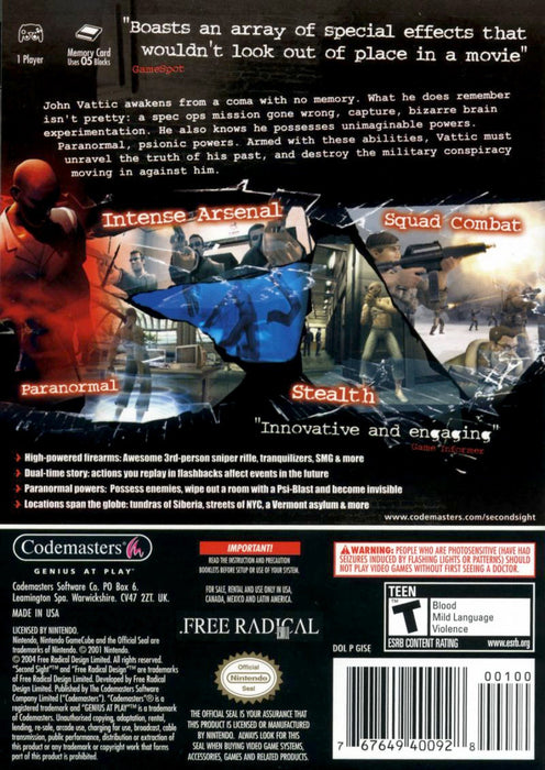 Second Sight – GameCube (GC) - for just $0! 