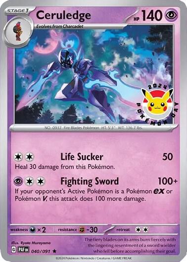 Ceruledge (040/091) (Pokemon Day 2024)(Cosmos Holo) [Scarlet & Violet: Paldean Fates] - for just $2.20! 