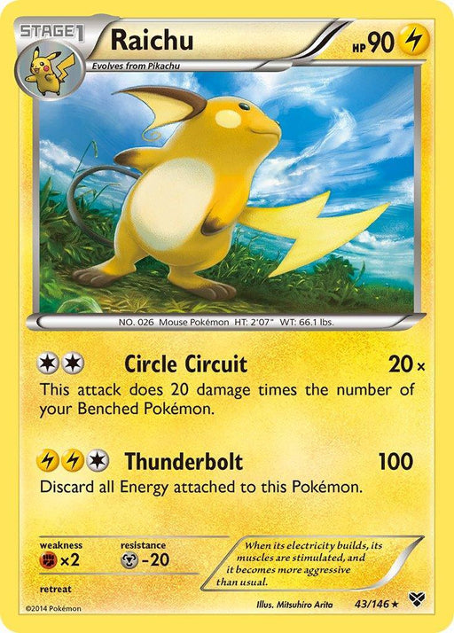 Raichu (43/146) (Battle Arena Deck Exclusive) (Theme Deck Exclusive) [XY: Base Set] - for just $0.20! 