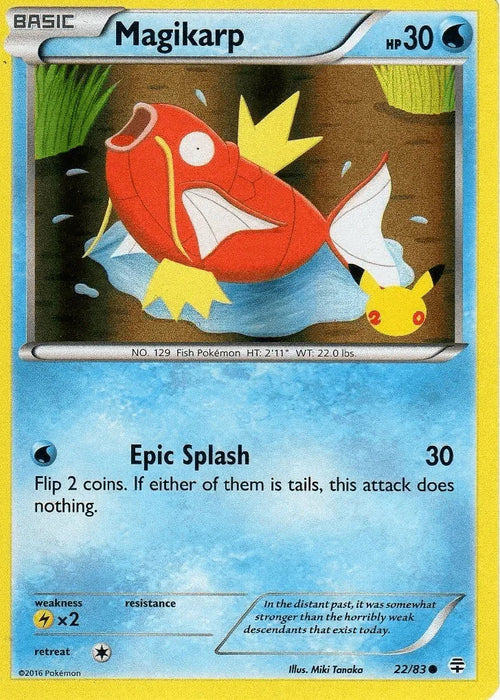 Magikarp (22/83) (20th Anniversary Stamp) [XY: Generations] - for just $0.10! 