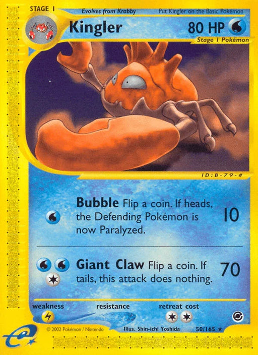 Kingler (50/165) [Expedition: Base Set] - for just $3.20! 
