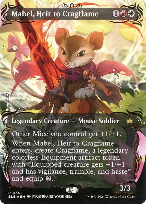 Mabel, Heir to Cragflame (BLB-351) - Bloomburrow: (Showcase) (Borderless) Foil - for just $45.22! 