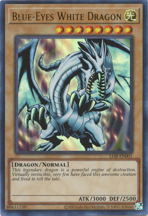 Blue-Eyes White Dragon (25th Anniversary) [LOB-EN001] Ultra Rare - for just $18.25! 