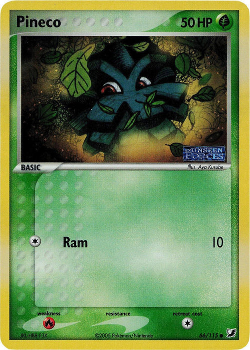 Pineco (66/115) (Stamped) [EX: Unseen Forces] - for just $4.85! 