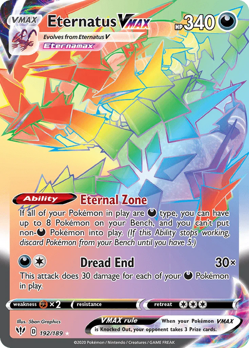 Eternatus VMAX (192/189) [Sword & Shield: Darkness Ablaze] - for just $4.95! 
