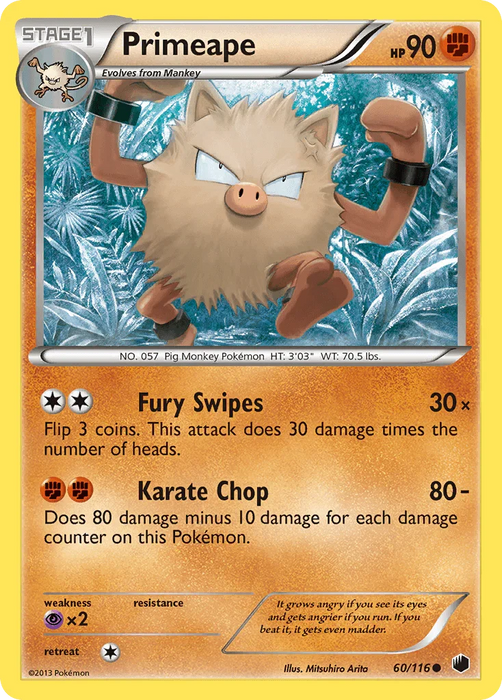 Primeape (60/116) [Black & White: Plasma Freeze] - for just $0.15! 