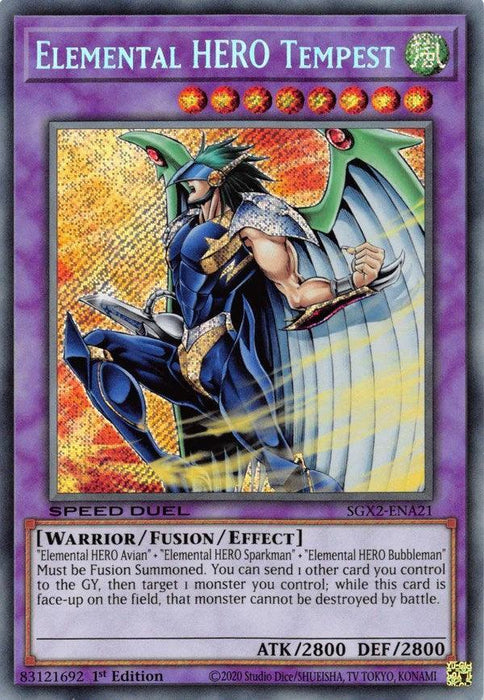 Elemental HERO Tempest [SGX2-ENA21] Secret Rare - for just $0.25! 