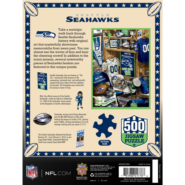 Seattle Seahawks - Locker Room 500 Piece Jigsaw Puzzle - Just $16.99! Shop now at Retro Gaming of Denver