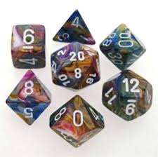 Festive Polyhedral  Carousel/White 7-Die Set - Just $11.99! Shop now at Retro Gaming of Denver