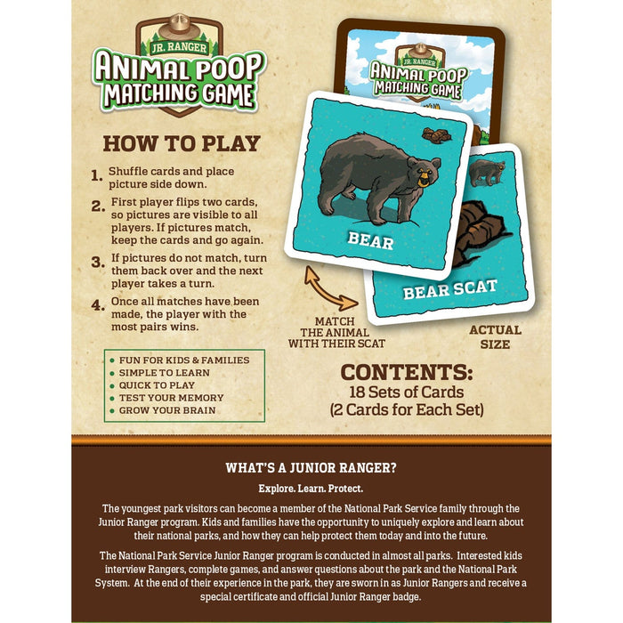 Jr. Ranger - Animal Poop Matching Game - for just $9.99! 
