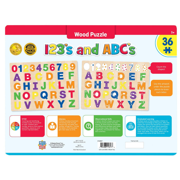123's and ABC's - 36 Piece Wood Jigsaw Puzzle - for just $16.99! 