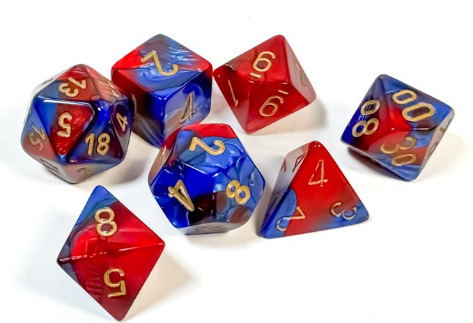 Gemini 2 Polyhedral Blue-Red w/Gold 7 Die Set - for just $11.99! 