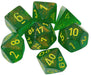 Borealis Polyhedral Maple Green/Yellow 7-Die Set - Just $11.98! Shop now at Retro Gaming of Denver