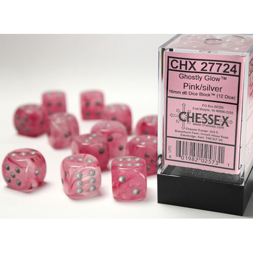 Chessex: D6 Ghostly Glow DICE SET - 16MM - for just $11.98! 
