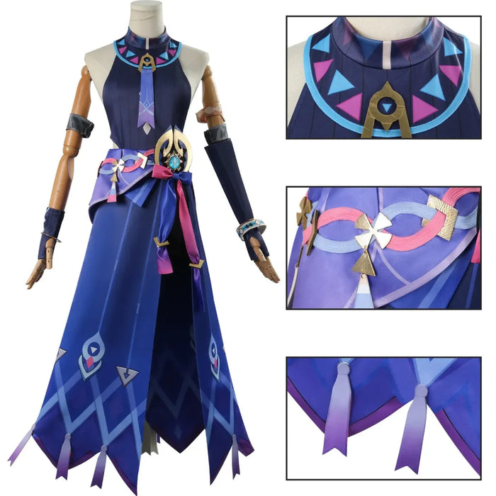citlali design dress Dawnseer | Genshin Impact Wiki print and shimmering silver accents Citlali Theme Fashion Series