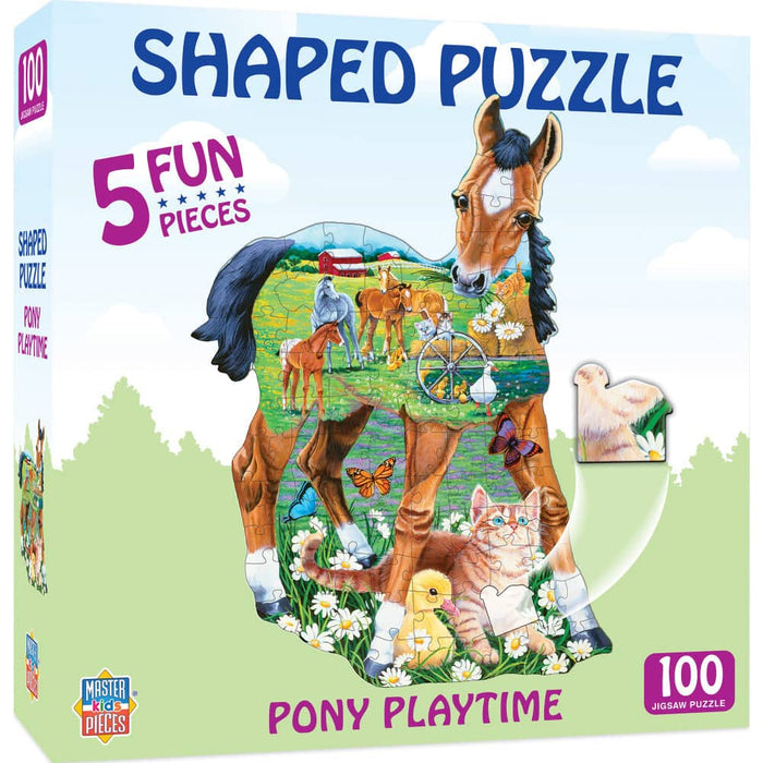 Pony Playtime - 100 Piece Shaped Jigsaw Puzzle - for just $12.99! 