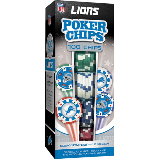 Detroit Lions 100 Piece Poker Chips - Just $29.99! Shop now at Retro Gaming of Denver