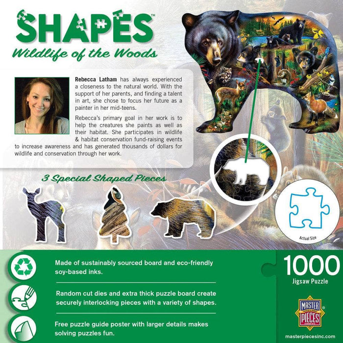 Shapes - Wildlife of the Woods 1000 Piece Shaped Jigsaw Puzzle - for just $16.99! 