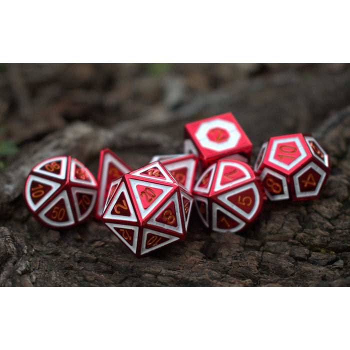 Cleric's Domain Red And White Metal Dice Set - Just $39.99! Shop now at Retro Gaming of Denver