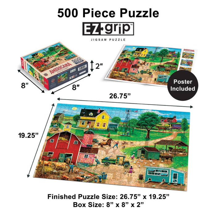 Americana - After the Chores 500 Piece EZ Grip Jigsaw Puzzle - for just $14.99! 