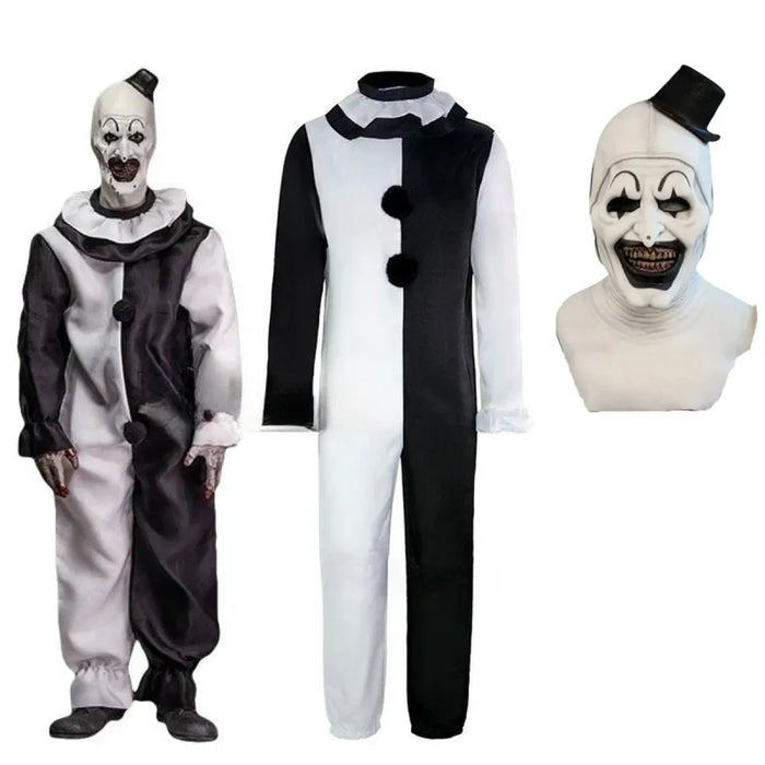 Terrifier 2 Art The Clown Cosplay Costume – Jumpsuit & Mask Halloween Set - for just $29.95! 