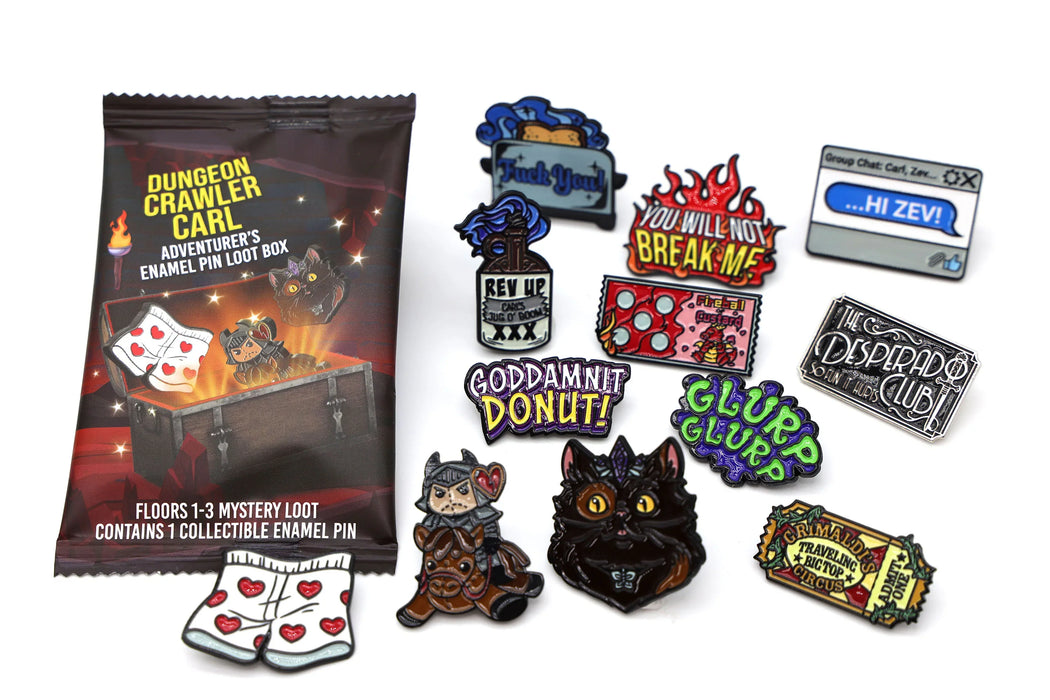 Foam Brain Games: Enamel Pin - Dungeon Crawler Carl - Adventurer's Pin Mystery Loot: Floors 1-3 - for just $12! 