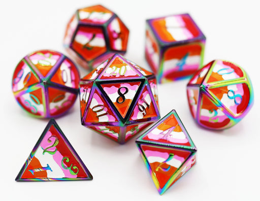 Lesbian Pride Flag - Metal RPG Dice Set - for just $54.99! 