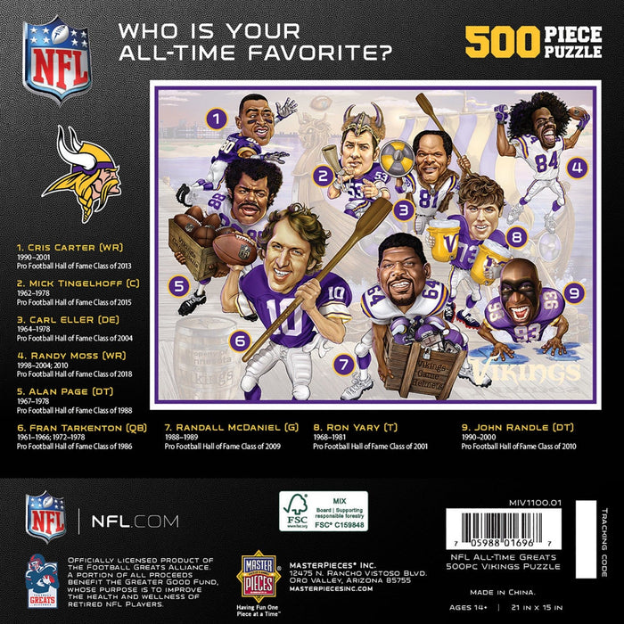 Minnesota Vikings - All-Time Greats 500 Piece Jigsaw Puzzle - for just $19.99! 
