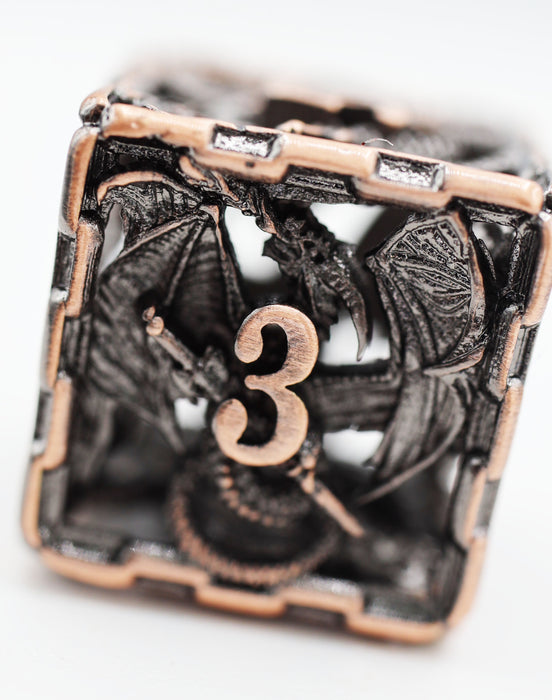 Chained Dragon: Copper - Hollow Metal RPG Dice Set - for just $64.99! 