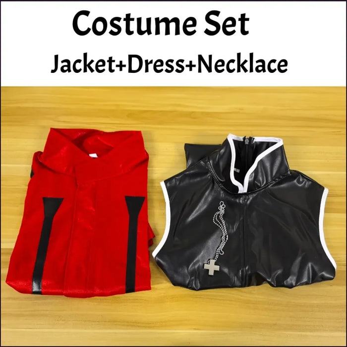 Misato Katsuragi EVA Cosplay Set – Red Jacket & Black Dress Costume - for just $50.95! 