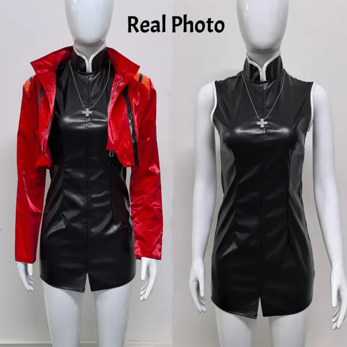 Misato Katsuragi EVA Cosplay Set – Red Jacket & Black Dress Costume - for just $50.95! 