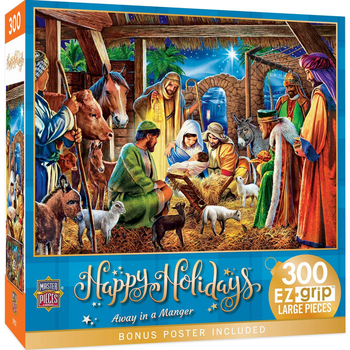 Happy Holidays - Away in a Manger 300 Piece EZ Grip Jigsaw Puzzle - for just $14.99! 