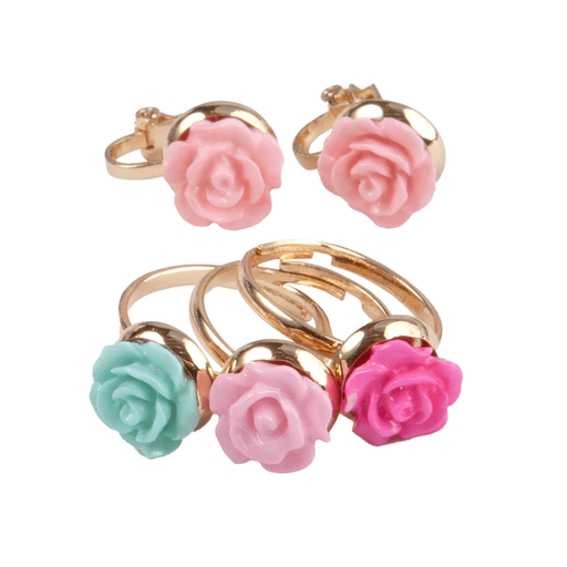 Boutique Rose Rings and Earring Set - Premium Imaginative Play - Just $4.99! Shop now at Retro Gaming of Denver