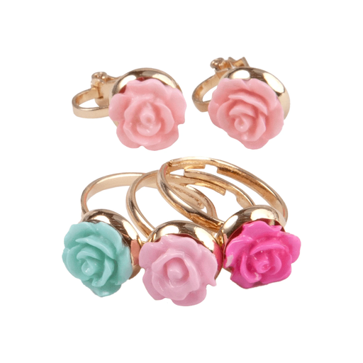 Boutique Rose Rings and Earring Set - Premium Imaginative Play - Just $4.99! Shop now at Retro Gaming of Denver