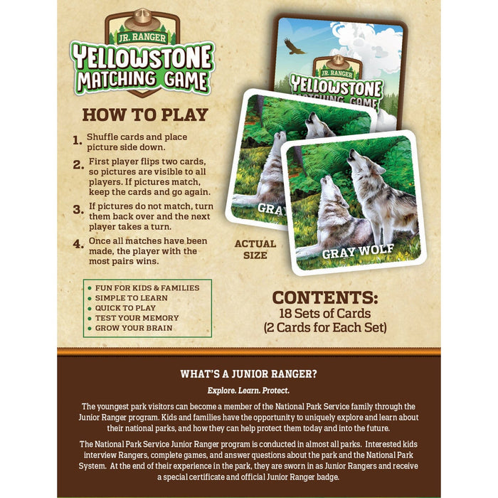 Jr. Ranger - Yellowstone Matching Game - for just $9.99! 