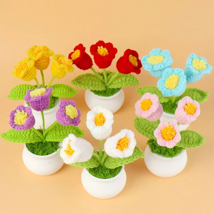 Handmade Crochet Lily Plush – Potted Flower Decor for Desk or Gift - for just $16.95! 