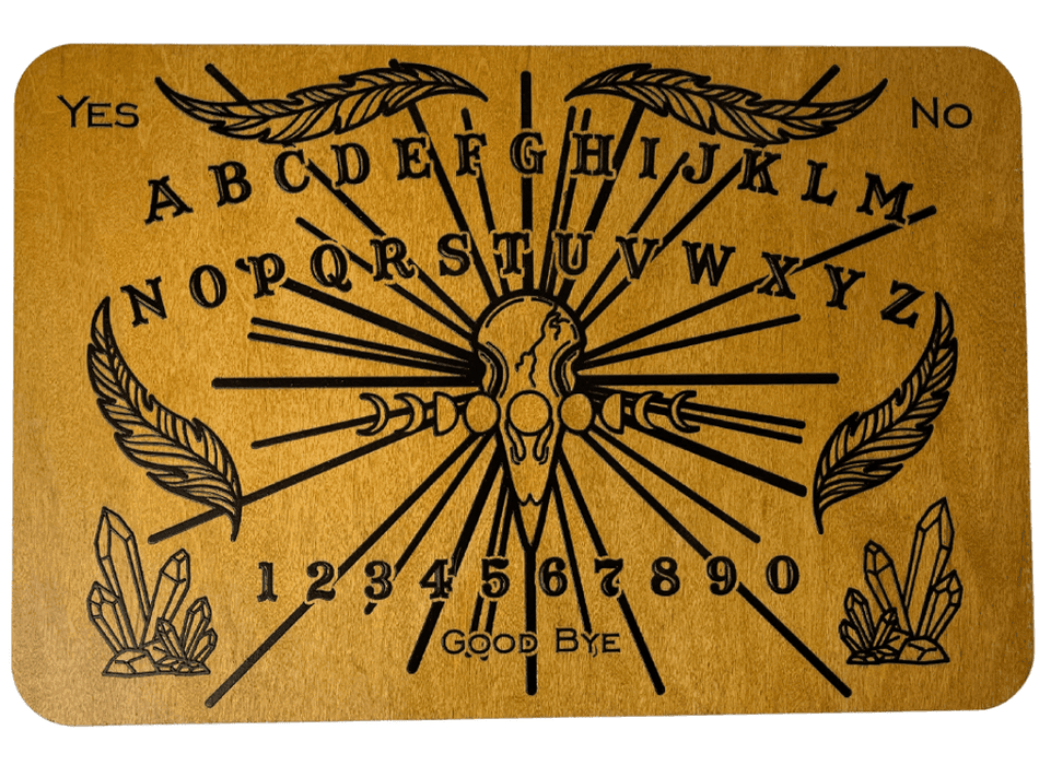 Small Crow & Crystal Spirit Board - Light Stain - for just $15! 