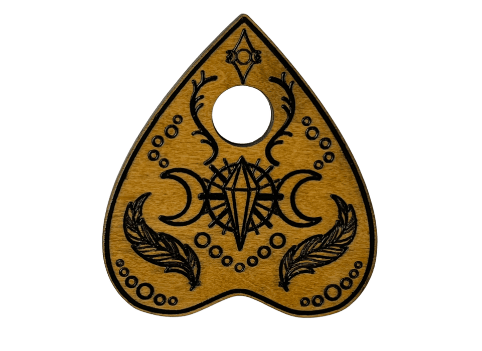 Small Crow & Crystal Spirit Board - Light Stain - for just $15! 