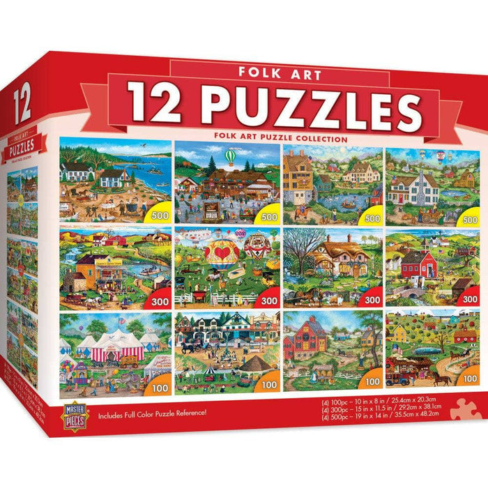 Folk Art Jigsaw Puzzle Collection - 12-Pack - for just $29.99! 