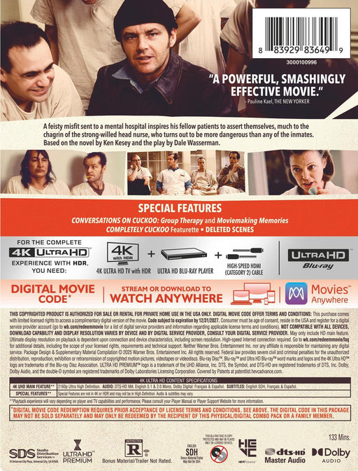 One Flew Over the Cuckoo's Nest - Limited Edition Steelbook (4K Ultra HD + Digital) - for just $44.99! 