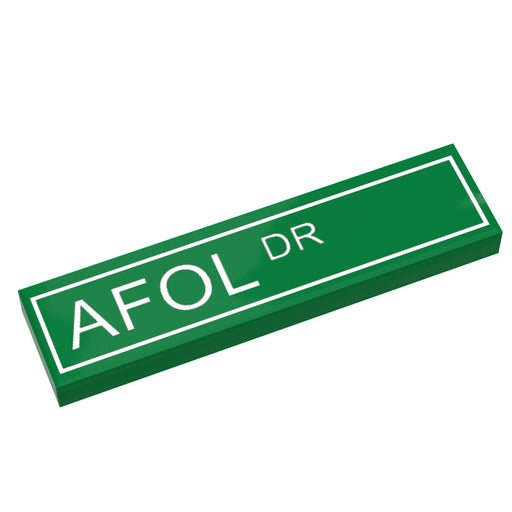 AFOL Drive Street Sign made with LEGO part (1x4 Tile) (LEGO) - Premium Custom Printed - Just $1.50! Shop now at Retro Gaming of Denver
