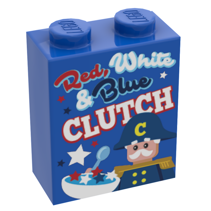 Red, White & Blue Capt. Clutch Cereal (1 x 2 x 2 Brick) (LEGO) - Premium  - Just $2! Shop now at Retro Gaming of Denver