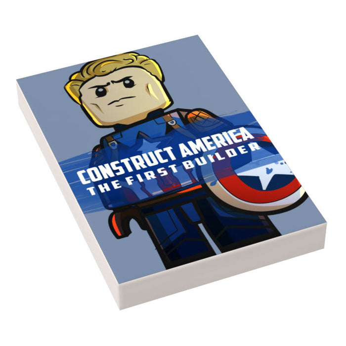 Construct America: First Builder Movie Cover (2x3 Tile) made using LEGO parts - B3 Customs - Premium  - Just $2! Shop now at Retro Gaming of Denver