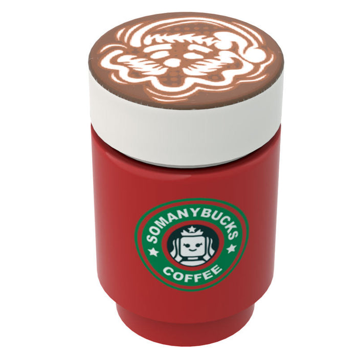 Somanybucks Christmas Coffee Cup w/ Santa Foam for Minifigs made using LEGO parts - B3 Customs - Just $2! Shop now at Retro Gaming of Denver