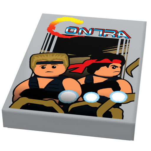 Contra Video Game Cover (2x3 Tile) made using LEGO part - B3 Customs - Just $2! Shop now at Retro Gaming of Denver