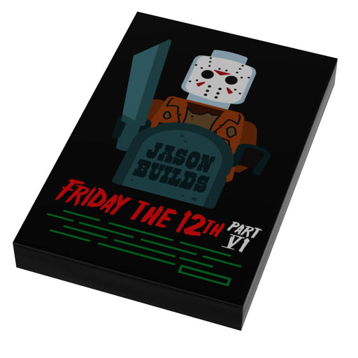 Friday the 12th Part VI: Jason Builds Movie Tile Cover (2x3 Tile), using LEGO parts (LEGO) - Premium  - Just $2! Shop now at Retro Gaming of Denver