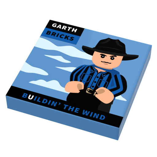 Garth Bricks Buildin' the Wind Music Album Cover (2x2 Tile) made using LEGO tile - Just $1.50! Shop now at Retro Gaming of Denver