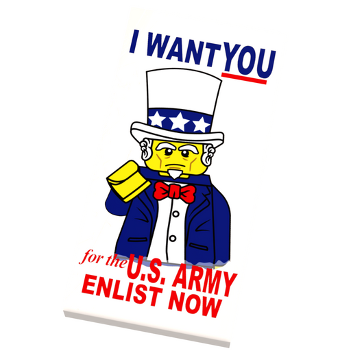 I WANT YOU USA Military Recruitment Poster (2x4 Tile) (LEGO) - Premium Custom Printed - Just $2! Shop now at Retro Gaming of Denver