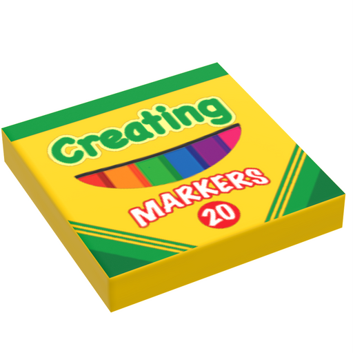 Creating Markers (2x2 Tile) (LEGO) - Premium Custom Printed - Just $1.50! Shop now at Retro Gaming of Denver