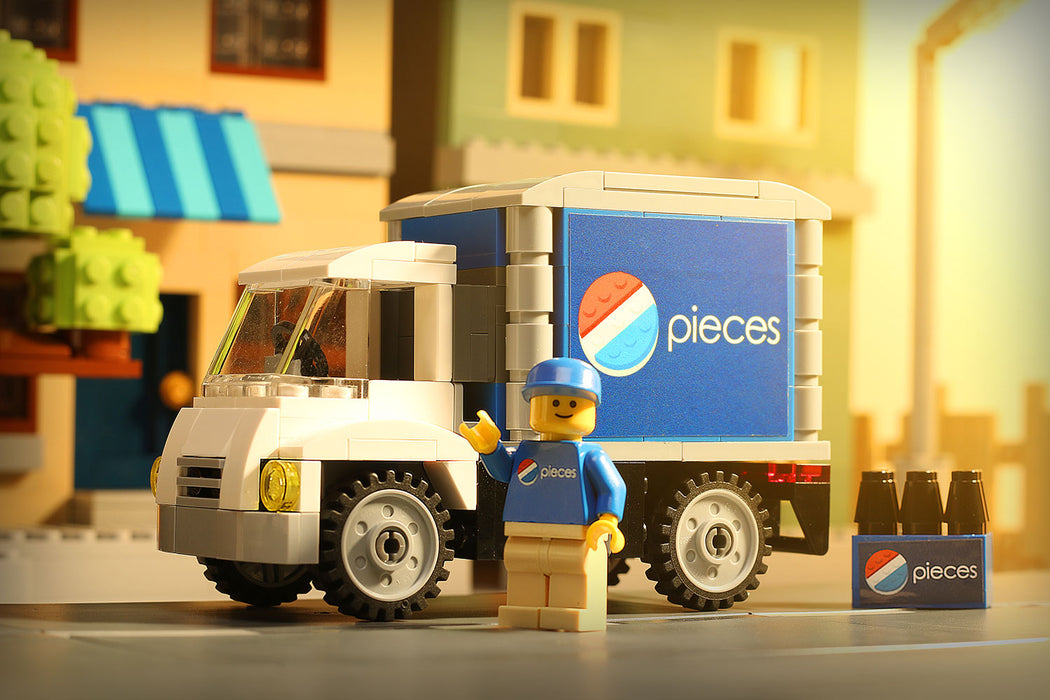 B3 Customs Pieces Soda Delivery Truck with Minifigure - Just $59.99! Shop now at Retro Gaming of Denver